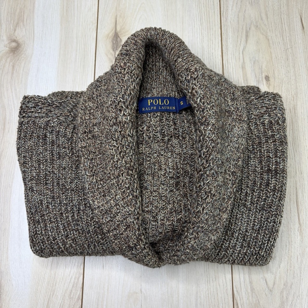 POLO RALPH LAUREN LINEN COTTON SHAWL COLLAR CARDIGAN KNIT SWEATER SZ SMALL